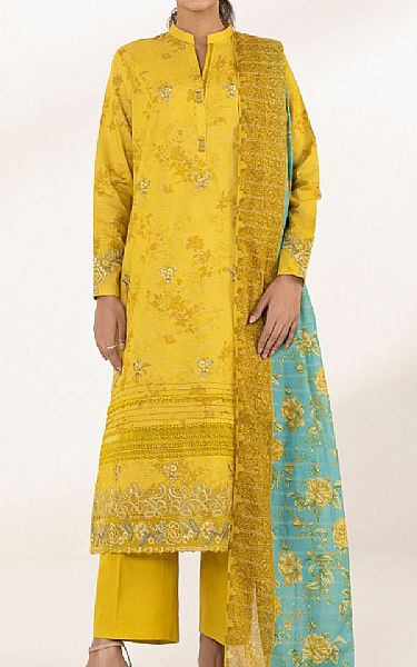 Sapphire Mustard Lawn Suit (2 pcs) | Pakistani Lawn Suits- Image 1