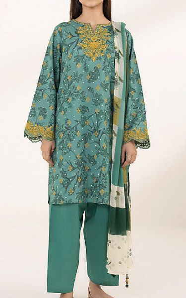 Sapphire Dusty Teal Lawn Suit (2 pcs) | Pakistani Lawn Suits- Image 1