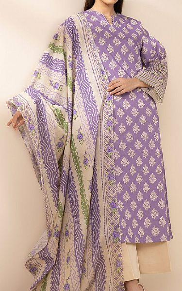 Sapphire Lilac/Off White Lawn Suit (2 pcs) | Pakistani Lawn Dress in USA- Image 1