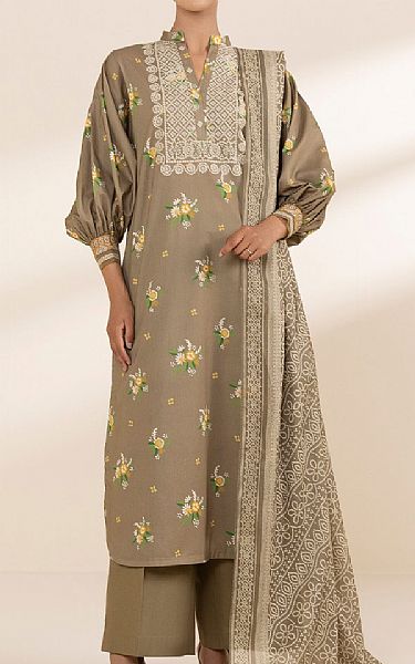 Sapphire Dark Beige Lawn Suit (2 pcs) | Pakistani Lawn Dress in USA- Image 1