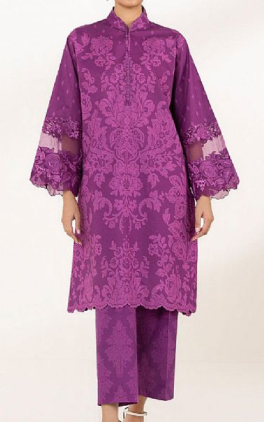 Sapphire Purple Lawn Suit (2 pcs) | Pakistani Lawn Suits- Image 1
