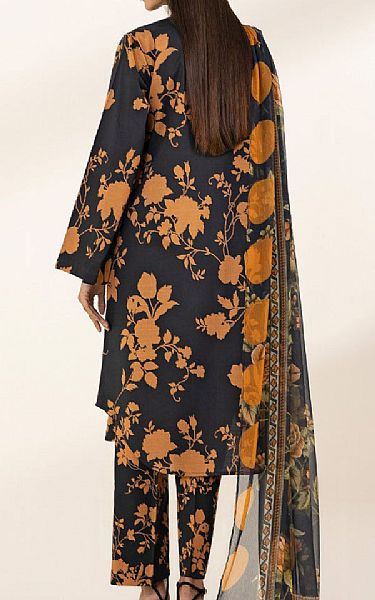 Sapphire Black/Persian Orange Lawn Suit | Pakistani Lawn Suits- Image 2