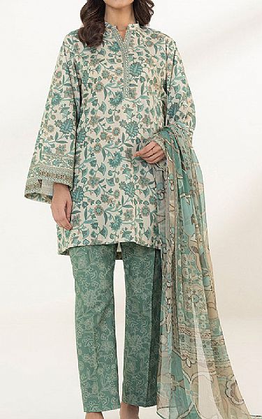 Sapphire Off White/Green Lawn Suit | Pakistani Lawn Suits- Image 1