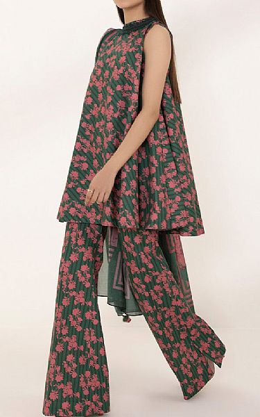 Sapphire Green/Pink Lawn Suit | Pakistani Lawn Suits- Image 1