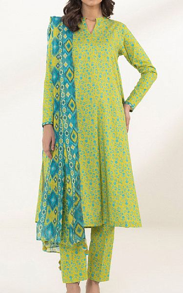 Sapphire Lime Green Lawn Suit | Pakistani Lawn Suits- Image 1