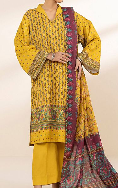 Sapphire Mustard Lawn Suit | Pakistani Lawn Dress in USA- Image 1