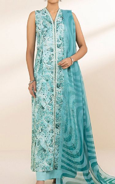 Sapphire Aqua Lawn Suit | Pakistani Lawn Dress in USA- Image 1