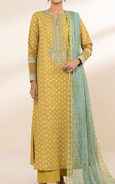 Sapphire Mustard Lawn Suit | Pakistani Lawn Dress in USA- Image 1
