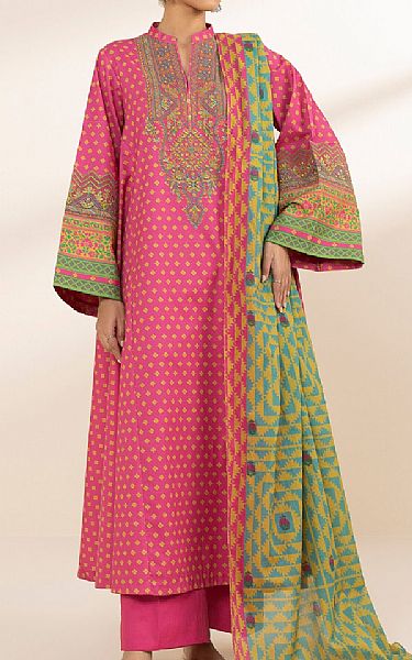 Sapphire Pink Lawn Suit | Pakistani Lawn Dress in USA- Image 1