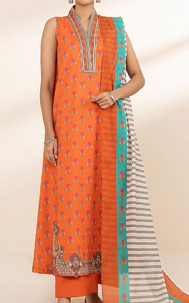 Sapphire Orange Lawn Suit | Pakistani Lawn Dress in USA- Image 1
