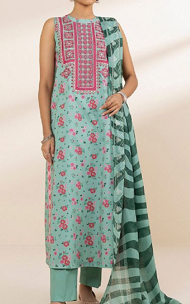Sapphire Shadow Green/Pink Lawn Suit | Pakistani Lawn Dress in USA- Image 1