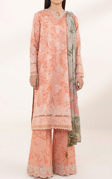 Sapphire Peach Lawn Suit | Pakistani Lawn Suits- Image 1