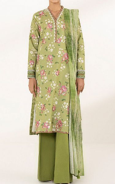 Sapphire Light Olive Lawn Suit | Pakistani Lawn Suits- Image 1