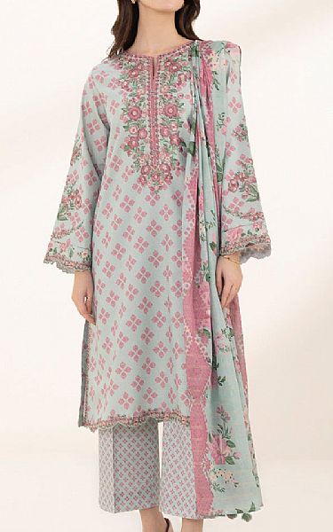 Sapphire Light Turquoise/Pink Lawn Suit | Pakistani Lawn Suits- Image 1
