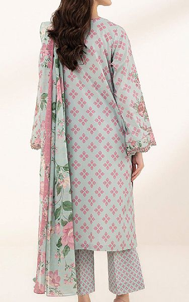 Sapphire Light Turquoise/Pink Lawn Suit | Pakistani Lawn Suits- Image 2