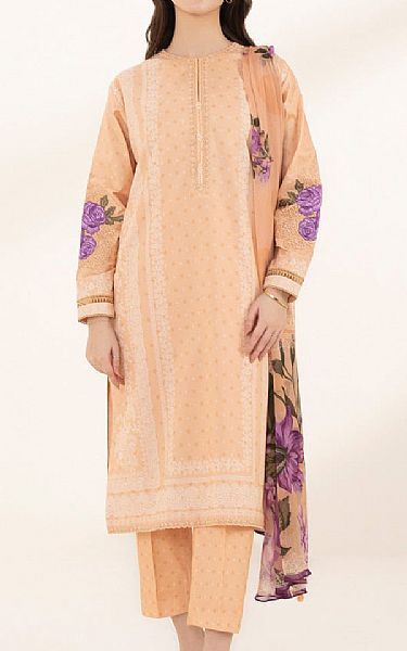 Sapphire Pastel Peach Lawn Suit | Pakistani Lawn Suits- Image 1