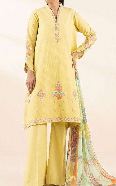 Sapphire Pale Yellow Dobby Suit | Pakistani Lawn Dress in USA- Image 1