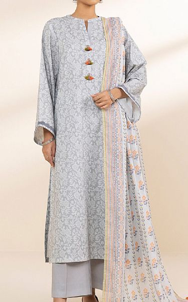 Sapphire Grey Lawn Suit | Pakistani Lawn Dress in USA- Image 1