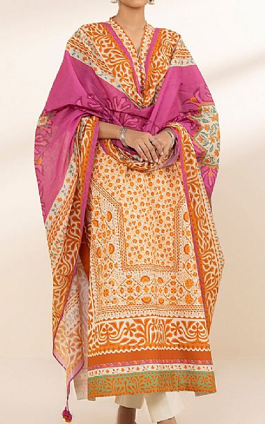 Sapphire Off White/Orange Lawn Suit | Pakistani Lawn Dress in USA- Image 1