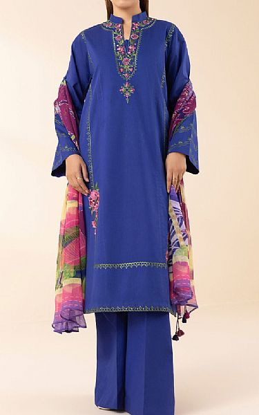 Sapphire Blue Lawn Suit | Pakistani Lawn Dress in USA- Image 1