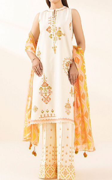 Sapphire Off White Dobby Suit | Pakistani Lawn Dress in USA- Image 1