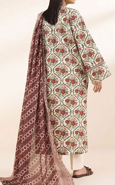Sapphire White/Maroon Lawn Suit (2 Pcs) | Pakistani Lawn Dress in USA- Image 2