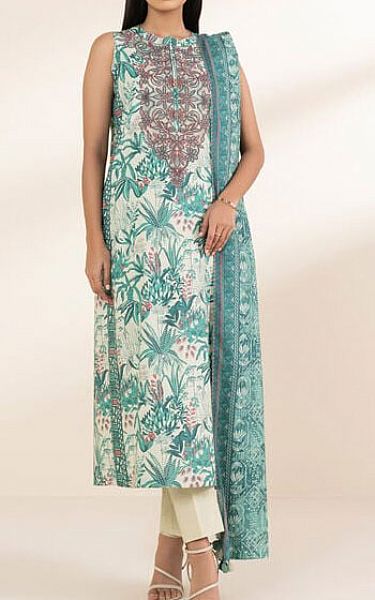 Sapphire Teal Lawn Suit (2 Pcs) | Pakistani Lawn Dress in USA- Image 1
