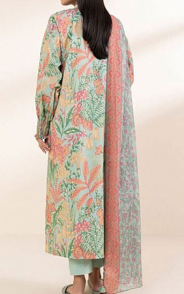 Sapphire Mint/Coral Lawn Suit (2 Pcs) | Pakistani Lawn Dress in USA- Image 2