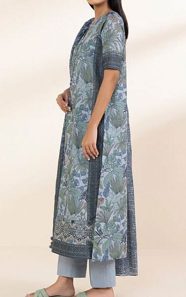 Sapphire Grey/Green Lawn Suit (2 Pcs) | Pakistani Lawn Dress in USA- Image 2