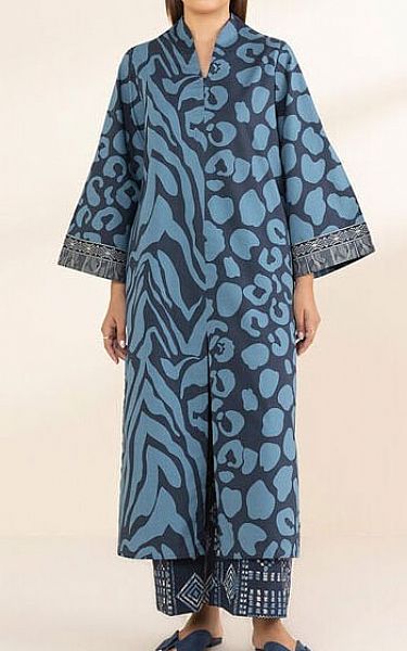 Sapphire Cerulean Blue Lawn Suit (2 Pcs) | Pakistani Lawn Dress in USA- Image 1