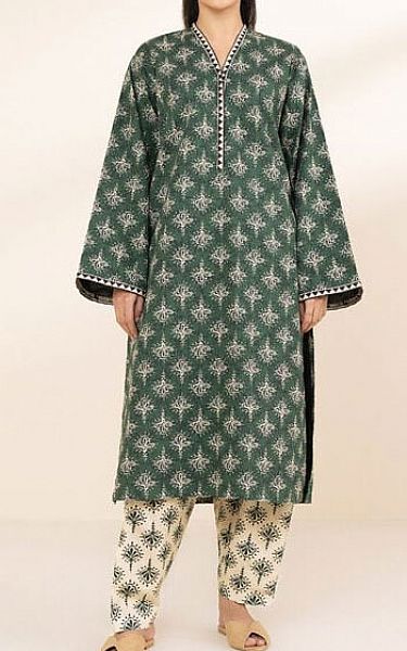 Sapphire Forest Green Cotton Suit (2 Pcs) | Pakistani Lawn Dress in USA- Image 1