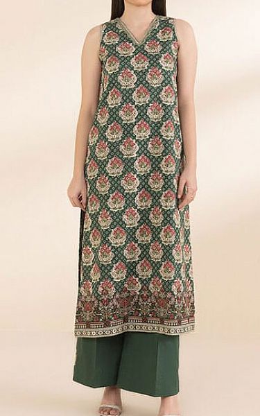 Sapphire Ivory/Green Lawn Suit (2 Pcs) | Pakistani Lawn Dress in USA- Image 1