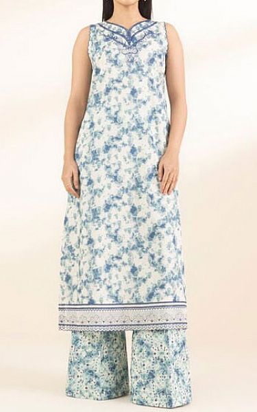 Sapphire White/Blue Lawn Suit (2 Pcs) | Pakistani Lawn Dress in USA- Image 1