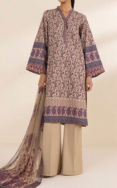 Sapphire Ivory/Mauve Cotton Suit | Pakistani Lawn Dress in USA- Image 1