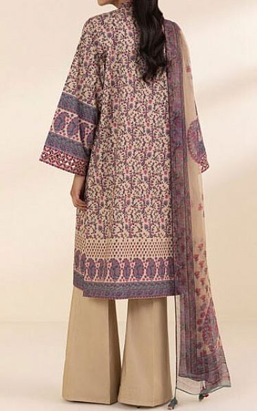 Sapphire Ivory/Mauve Cotton Suit | Pakistani Lawn Dress in USA- Image 2