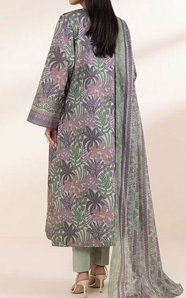 Sapphire Grey/Mint Lawn Suit (2 Pcs) | Pakistani Lawn Dress in USA- Image 2