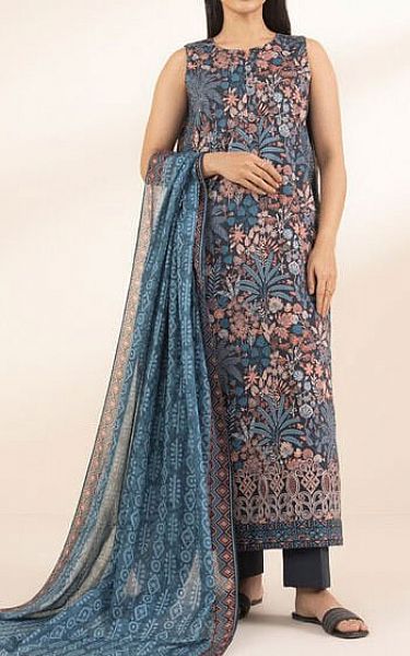 Sapphire Blue Lawn Suit (2 Pcs) | Pakistani Lawn Dress in USA- Image 1