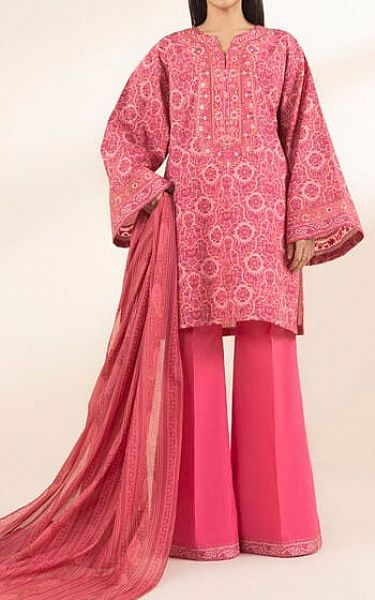Sapphire Pink Lawn Suit | Pakistani Lawn Dress in USA- Image 1