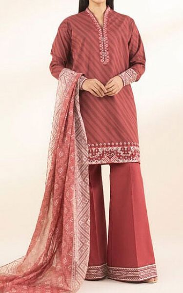 Sapphire Auburn Red Lawn Suit | Pakistani Lawn Dress in USA- Image 1