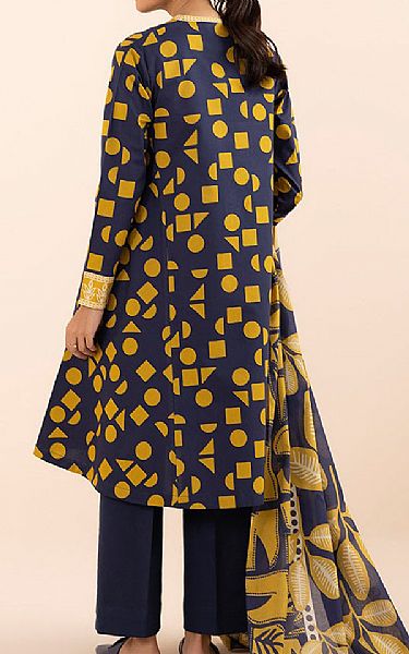 Sapphire Navy Blue/Mustard Lawn Suit (2 pcs) | Pakistani Lawn Suits- Image 2