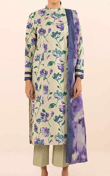 Sapphire Cream Lawn Suit (2 pcs) | Pakistani Lawn Suits- Image 1
