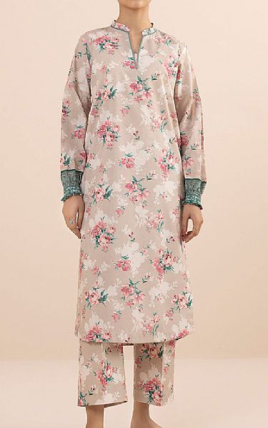 Sapphire Beige Lawn Suit (2 pcs) | Pakistani Lawn Suits- Image 1