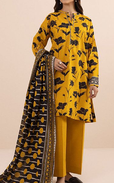 Sapphire Mustard/Black Lawn Suit (2 pcs) | Pakistani Lawn Suits- Image 1