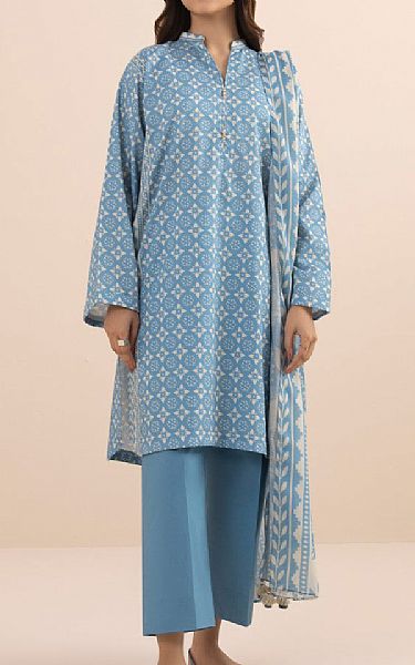 Sapphire Sky Blue Lawn Suit (2 pcs) | Pakistani Lawn Suits- Image 1