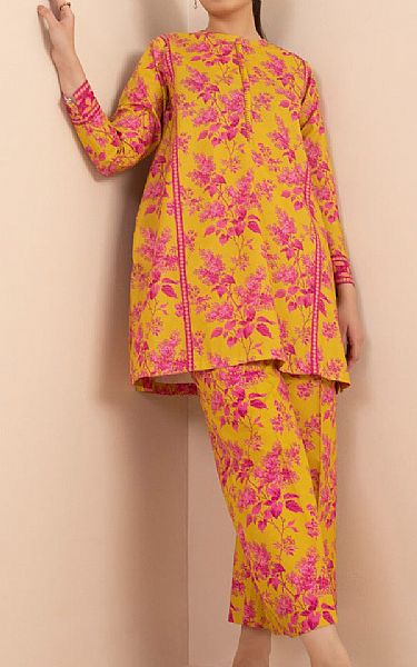 Sapphire Mustard/Pink Lawn Suit (2 pcs) | Pakistani Lawn Suits- Image 1
