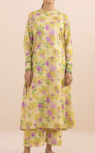 Sapphire Yellow/Light Plum Lawn Suit (2 pcs) | Pakistani Lawn Suits- Image 1