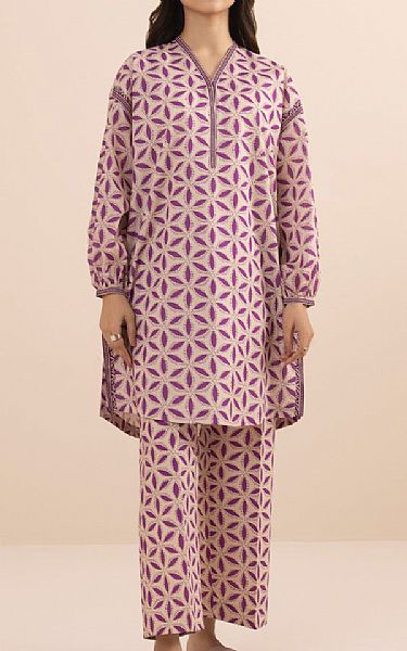 Sapphire Off White/Purple Lawn Suit (2 pcs) | Pakistani Lawn Suits- Image 1