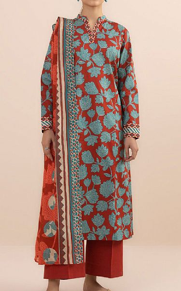 Sapphire Rust/Aqua Lawn Suit | Pakistani Lawn Suits- Image 1