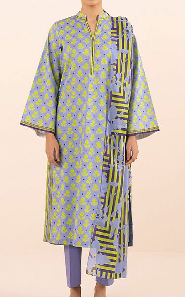 Sapphire Lavender/Yellow Lawn Suit | Pakistani Lawn Suits- Image 1