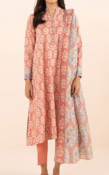 Sapphire Salmon Pink Lawn Suit | Pakistani Lawn Suits- Image 1